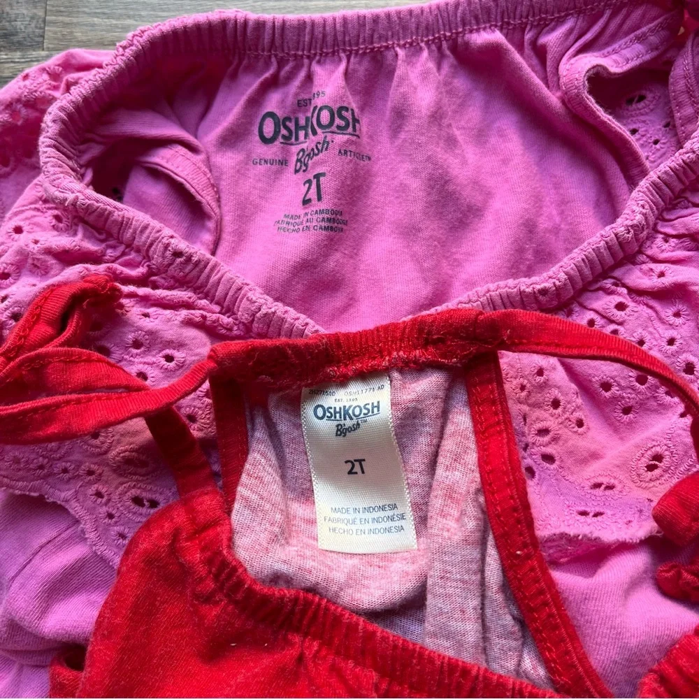 OshKosh B’gosh Lot of 3 Dresses and Romper 2T